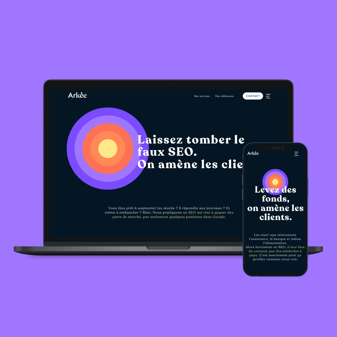 arkee - site web - homepage